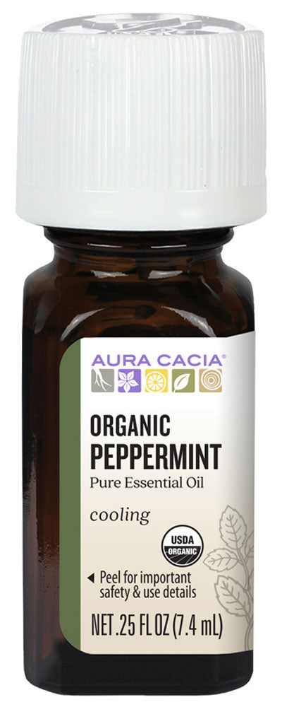 AURA CACIA Peppermint, Natural Organic EO (7.4 ml)