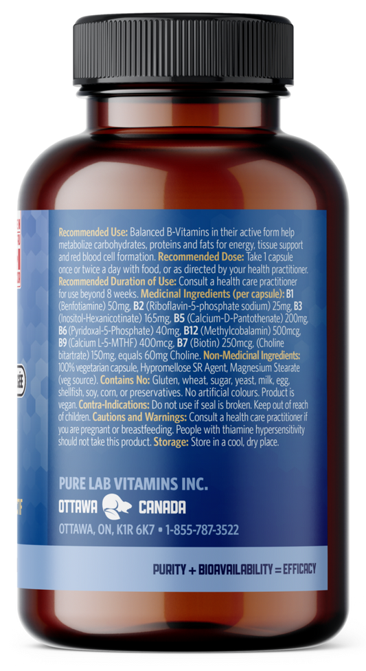 PURE LAB VITAMINS Bioactive B Complex Slow Release (120 veg caps)