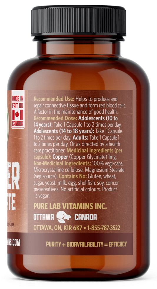 Brown supplement bottle with label on a white background