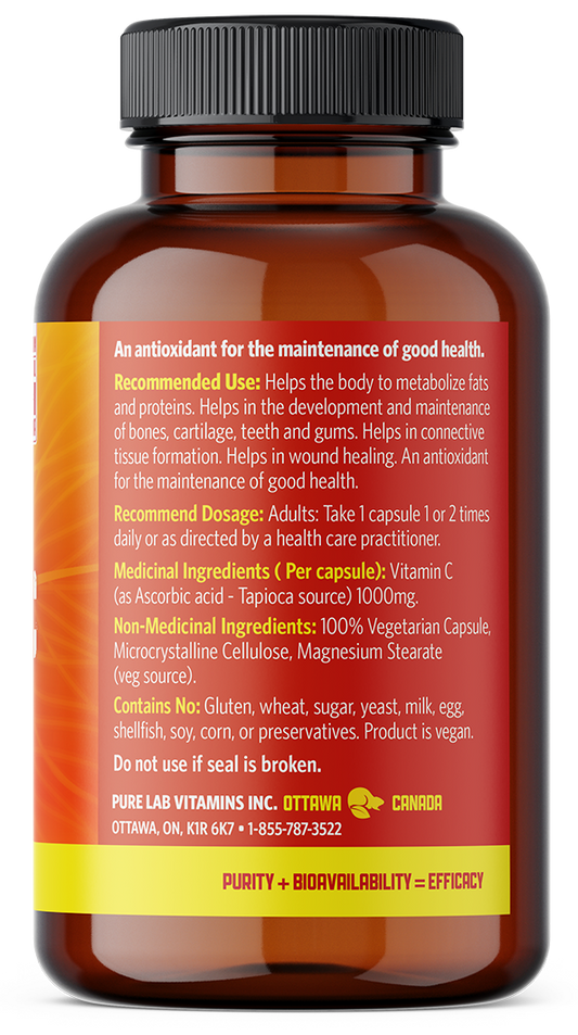 Vitamin supplement bottle with label on a white background