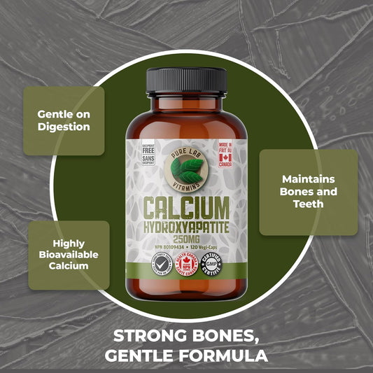 PURE LAB VITAMINS Calcium Hydroxyapatite (250 mg - 120 veg caps)