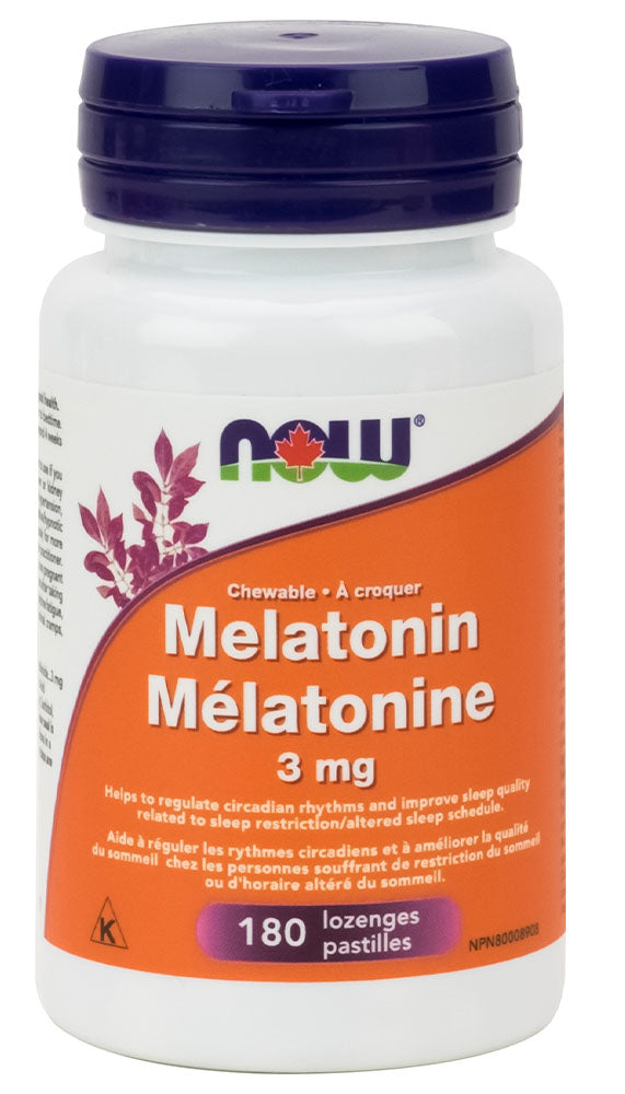 NOW Melatonin Chewable (3 mg - 180 lozenges)