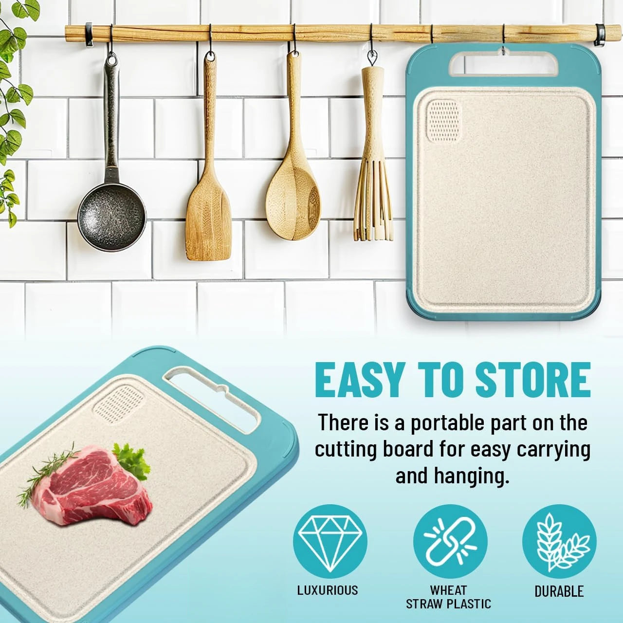 The Ultimate 2-in-1 Cutting Board for Busy Moms – Stainless Steel and Wheat Straw
