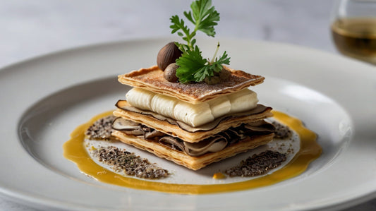 Mushroom Mille-Feuille with Truffle Foam – A Gourmet Plant-Based Recipe