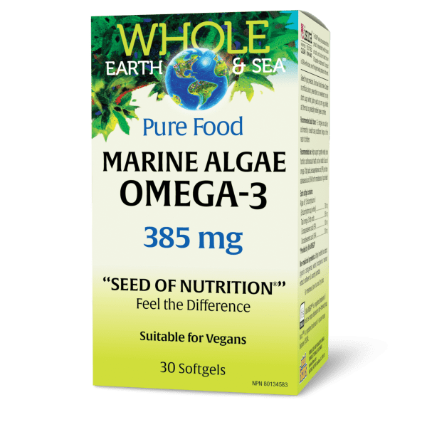 WHOLE EARTH & SEA - Marine Algae Omega-3 (385 mg - 30 softgels)