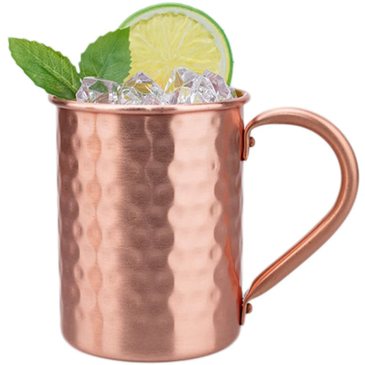 New 100% Copper Cups Pure Solid  Moscow Mule PURE Copper Mugs-Shaped 400ml Cocktail Cups Beer Milk Mug Drinkware
