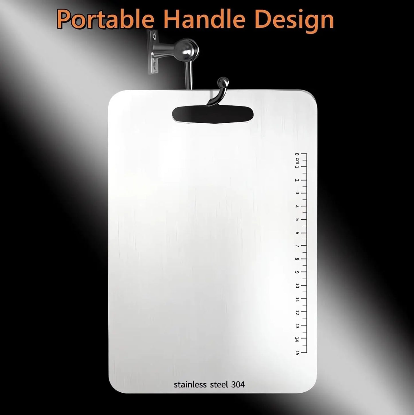 Stainless Steel Cutting Board – 11.4" x 7.9" Thickened Metal Chopping Board with Precision Markings
