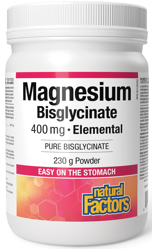 NATURAL FACTORS Magnesium Bisglycinate 400 mg Powder