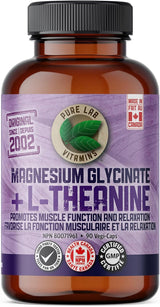 PURE LAB VITAMINS Magnesium Glycinate + L-Theanine (75/150 mg - 90 veg caps)