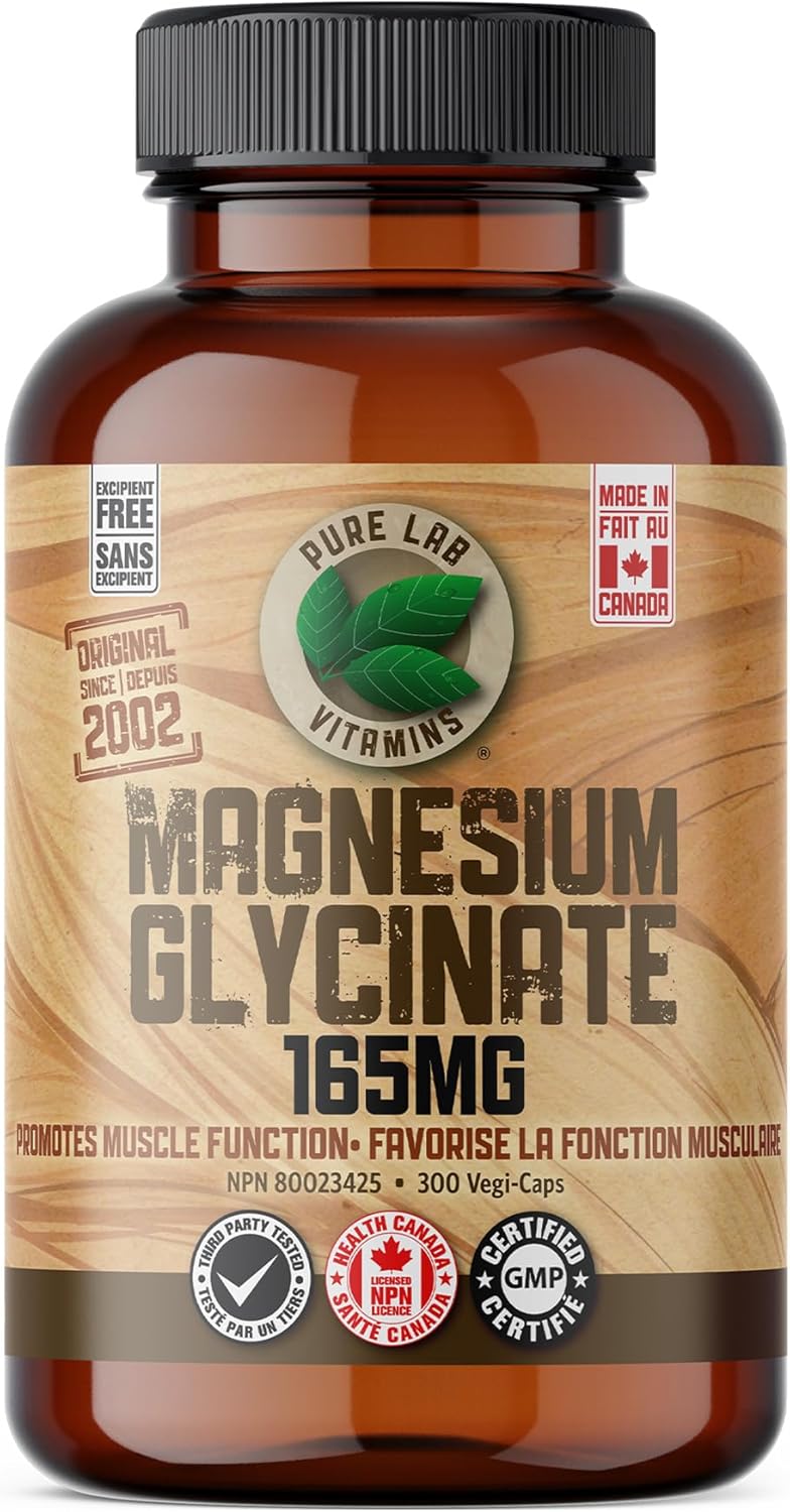 PURE LAB VITAMINS Magnesium Glycinate (120 veg caps)