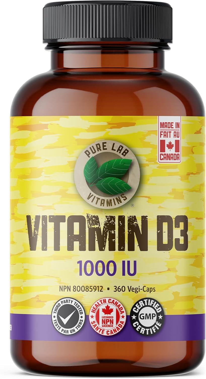 PURE LAB VITAMINS D3 (1000 IU - 360 veg caps)