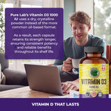 PURE LAB VITAMINS D3 (1000 IU - 360 veg caps)