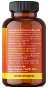 Brown supplement bottle with label on a white background