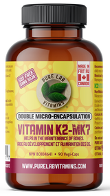 Bottle of Pure Lab Vitamins Vitamin K2-MK7 on a white background