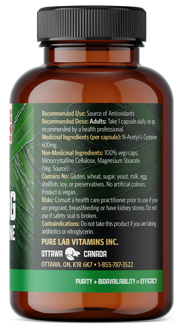 PURE LAB VITAMINS NAC 600MG (120 veg caps)