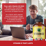 PURE LAB VITAMINS D3 (2500 IU - 240 veg caps)