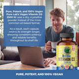 PURE LAB VITAMINS Vegan Vitamin D3 2500 IU (Dry, Crystalline, Pine Source) 120 V-Caps