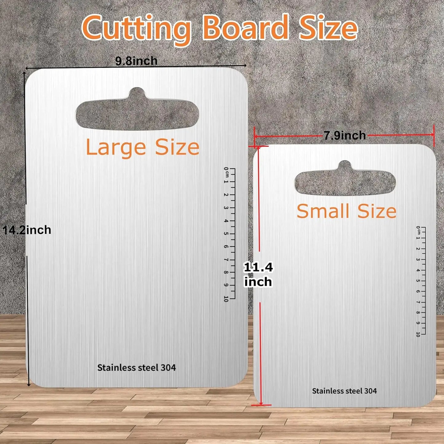 Stainless Steel Cutting Board – 11.4" x 7.9" Thickened Metal Chopping Board with Precision Markings