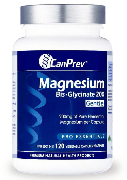 CANPREV Magnesium Bis-Glycinate 200 Gentle (120 veg caps)