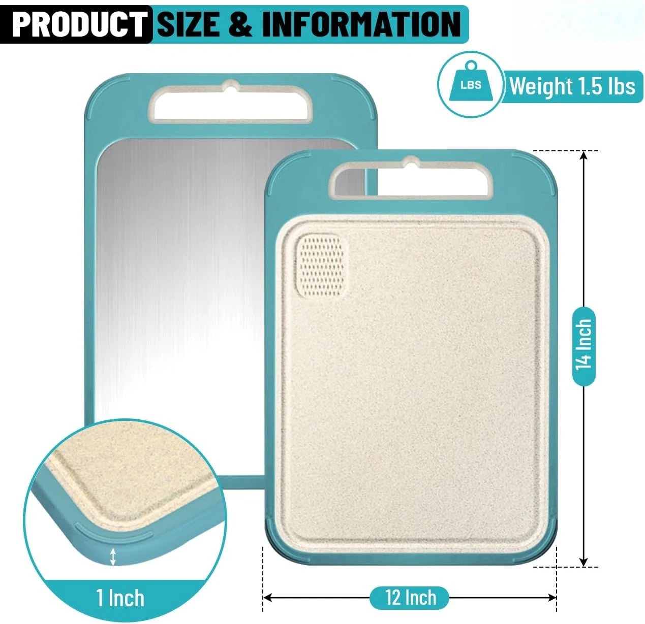 The Ultimate 2-in-1 Cutting Board for Busy Moms – Stainless Steel and Wheat Straw