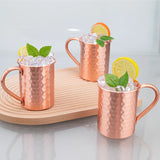 New 100% Copper Cups Pure Solid  Moscow Mule PURE Copper Mugs-Shaped 400ml Cocktail Cups Beer Milk Mug Drinkware