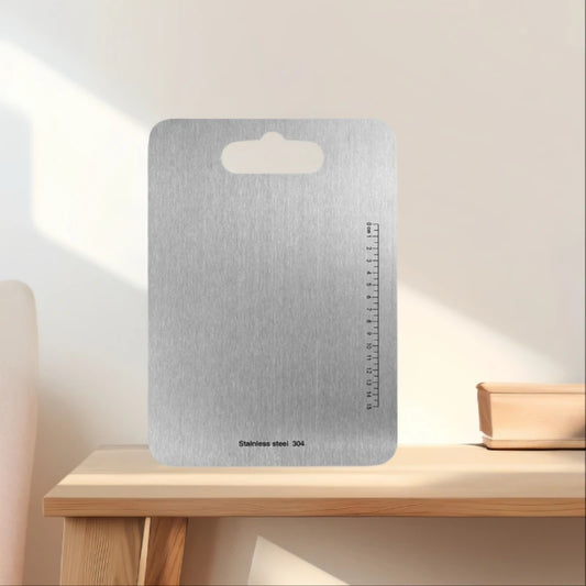 Stainless Steel Cutting Board – 11.4" x 7.9" Thickened Metal Chopping Board with Precision Markings