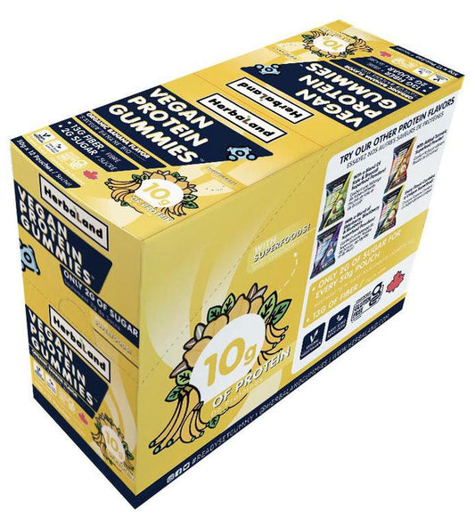 HERBALAND Vegan Protein Gummies Organic Banana (Box 12 x 50 gr)